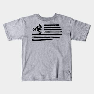 Dirt Bike With Flag Kids T-Shirt